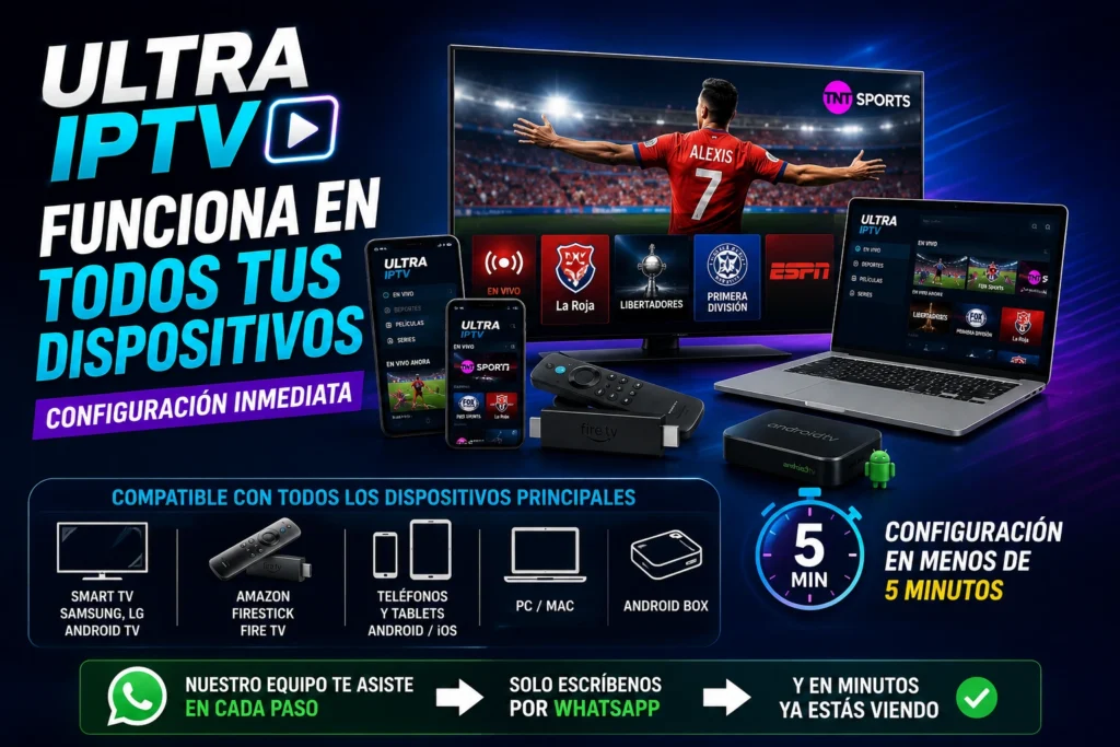 Ultra IPTV Funciona en Todos tus Dispositivos — Configuración Inmediata